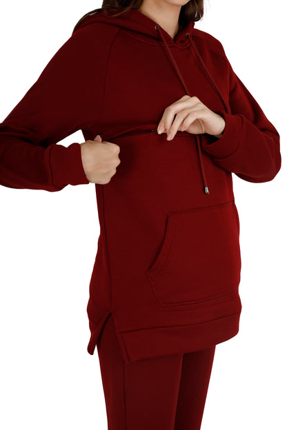 Women's Maroon Maternity Coord Set