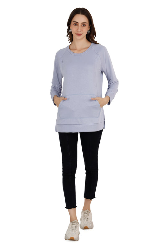 Women's Lavender Relaxed Maternity Sweatshirt