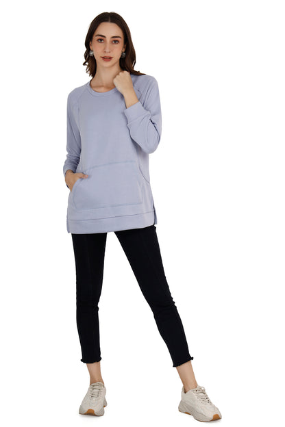 Women's Lavender Relaxed Maternity Sweatshirt