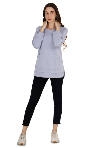 Women's Lavender Relaxed Maternity Sweatshirt