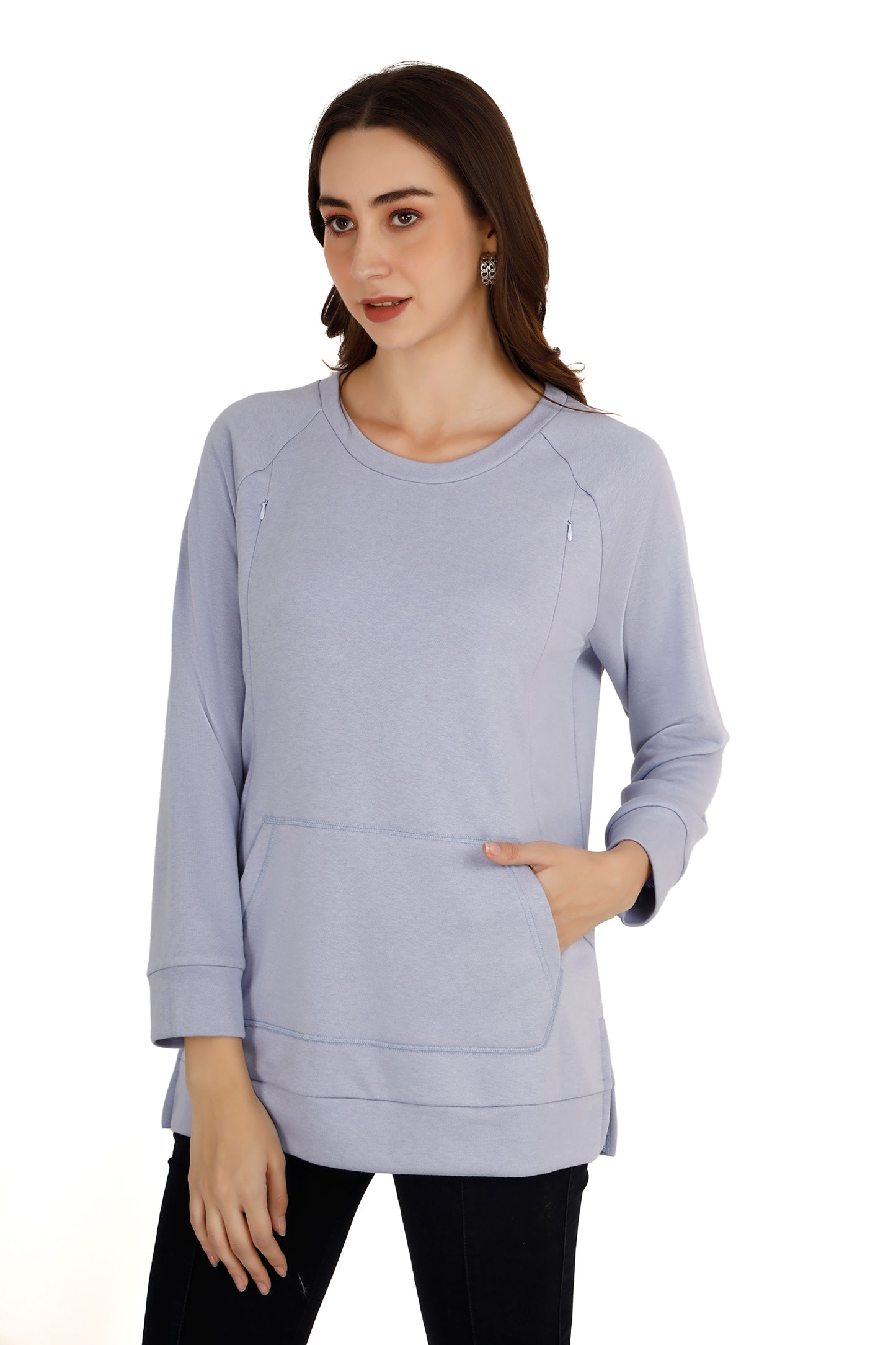 Women's Lavender Relaxed Maternity Sweatshirt