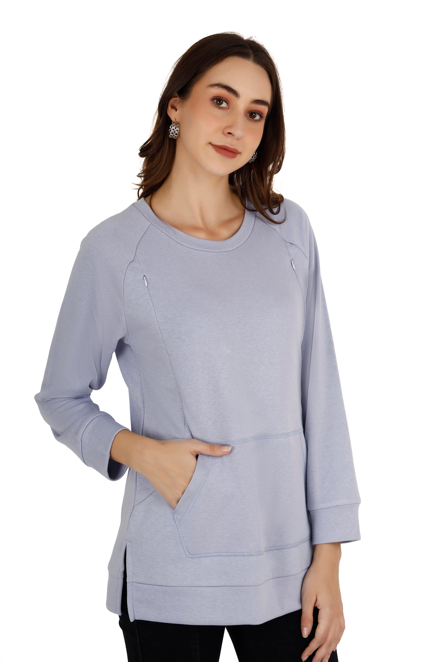 Women's Lavender Relaxed Maternity Sweatshirt