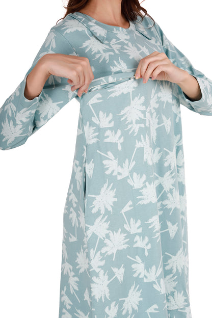 Women's Palm Leaf Printed Maternity Dress