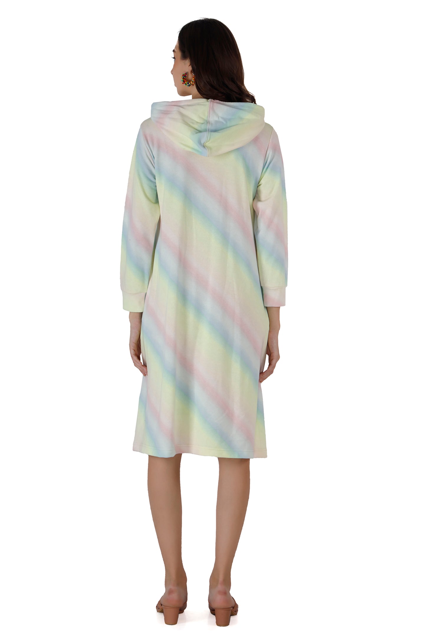 Women's Rainbow Maternity Hoodie Dress