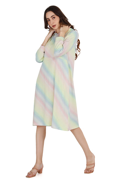 Women's Rainbow Maternity Hoodie Dress