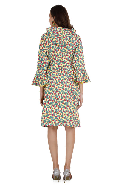 Women's Multicolored Printed Maternity Hoodie Dress