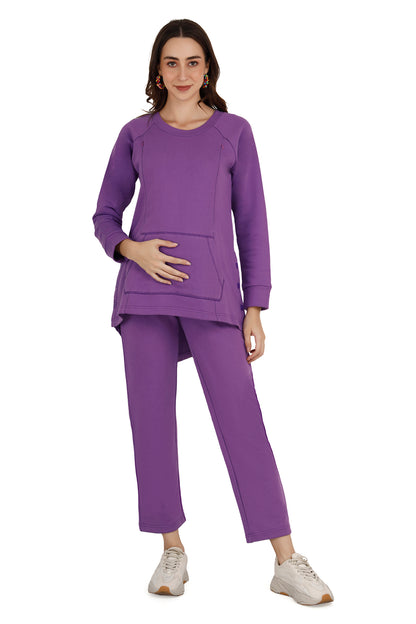 Women's Purple Maternity Coord Set