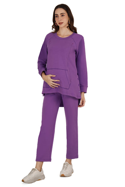 Women's Purple Maternity Coord Set