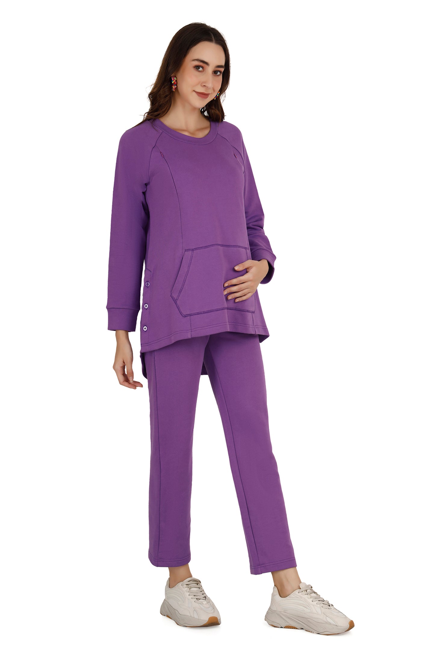 Women's Purple Maternity Coord Set